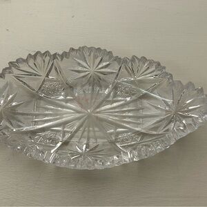 Antique Circa 1880-1920 Elegant Crystal Cut Glass Dish celery dish